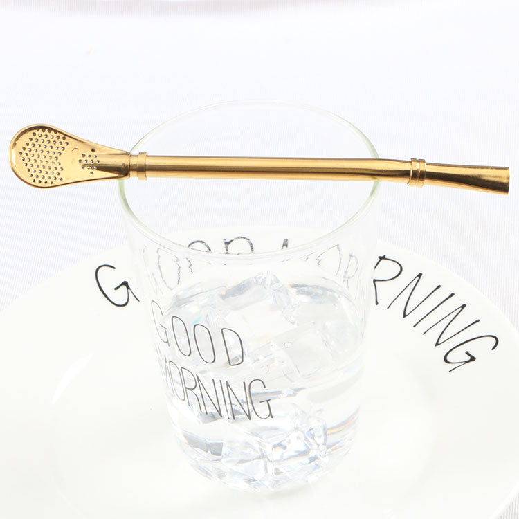 Maté Gourd Bombilla (straw) - (Gold color)