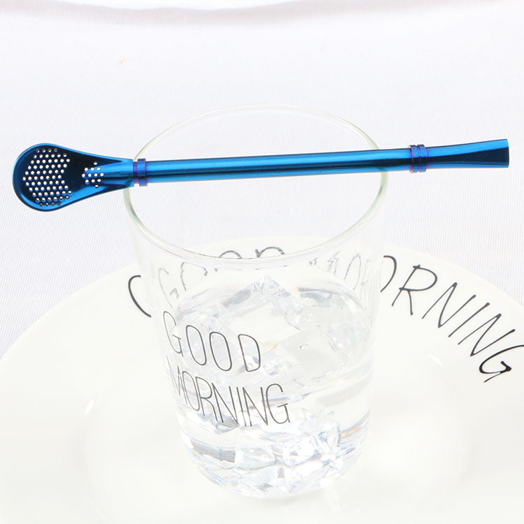 Maté Gourd Bombilla (straw) - (blue)